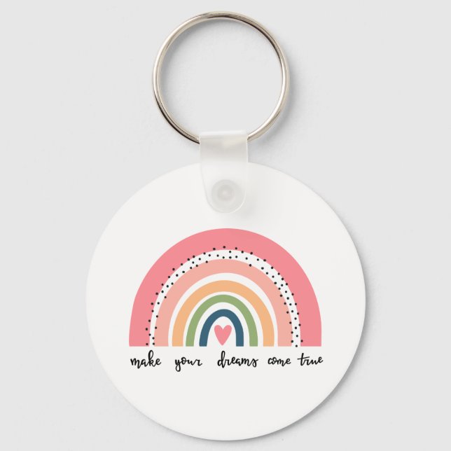 Make Your Dreams Come True Rainbow Key Ring (Front)