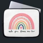 Make Your Dreams Come True Rainbow Laptop Sleeve<br><div class="desc">Check out this design featuring a cute heart rainbow.</div>