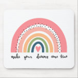 Make Your Dreams Come True Rainbow Mouse Mat<br><div class="desc">Check out this design featuring a cute heart rainbow.</div>