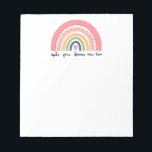 Make Your Dreams Come True Rainbow Notepad<br><div class="desc">Check out this design featuring a cute heart rainbow.</div>