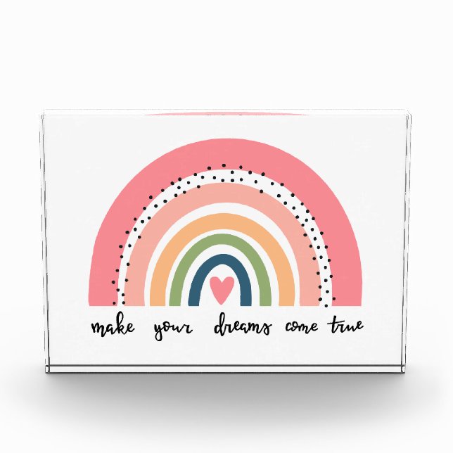Make Your Dreams Come True Rainbow Photo Block (Front)