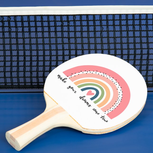 Make Your Dreams Come True Rainbow Ping Pong Paddle (Insitu)