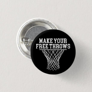 Make Your Free Throws Vintage Basketball Player 3 Cm Round Badge