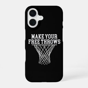 Make Your Free Throws Vintage Basketball Player iPhone 16 Case