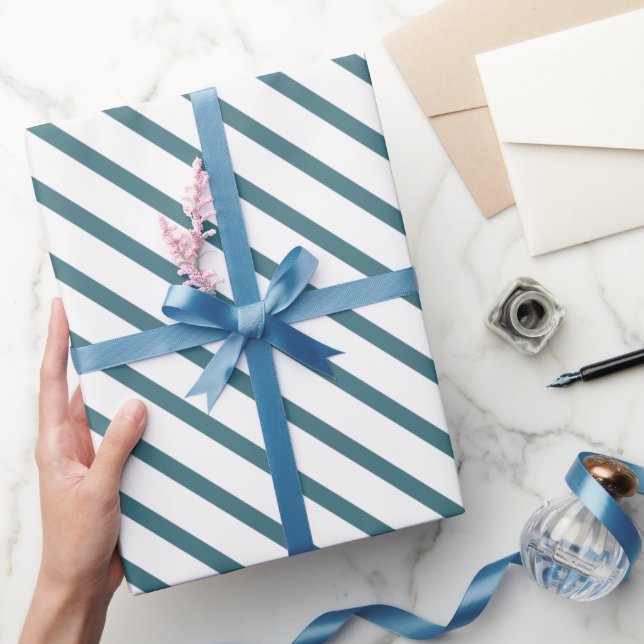 Make Your Gift Calmly Elegant in Teal Blue Wrapping Paper (Gifting)
