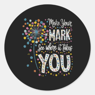 Make Your Mark Happy Dot Day 2024 Dandelion  Classic Round Sticker