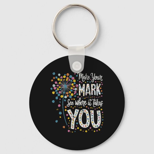 Make Your Mark Happy Dot Day 2024 Dandelion  Key Ring (Front)