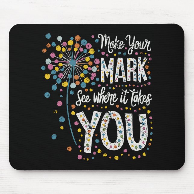 Make Your Mark Happy Dot Day 2024 Dandelion  Mouse Mat (Front)