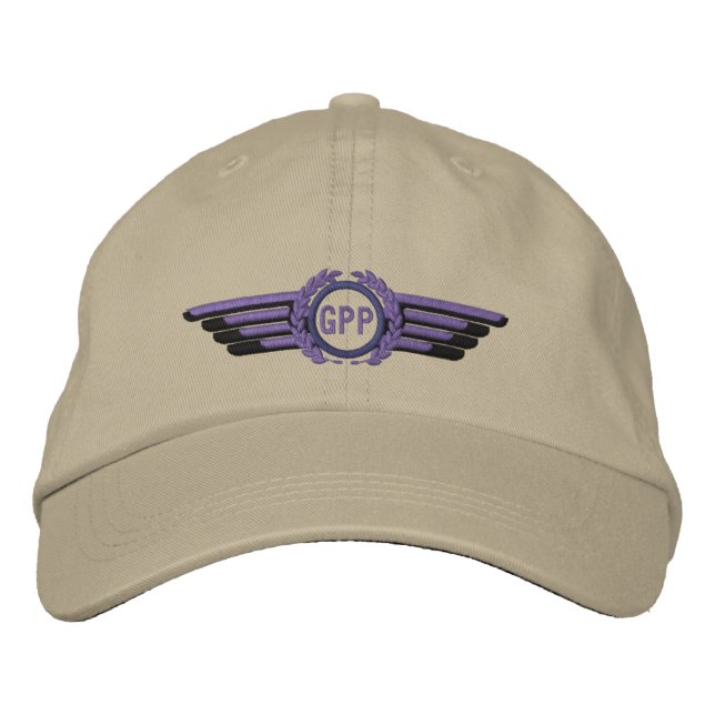 Make Your Monogram Aviation Laurels Pilot Wings Embroidered Hat (Front)