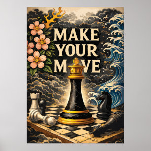 Make Your Move, Chessboard, Success Motivational Poster