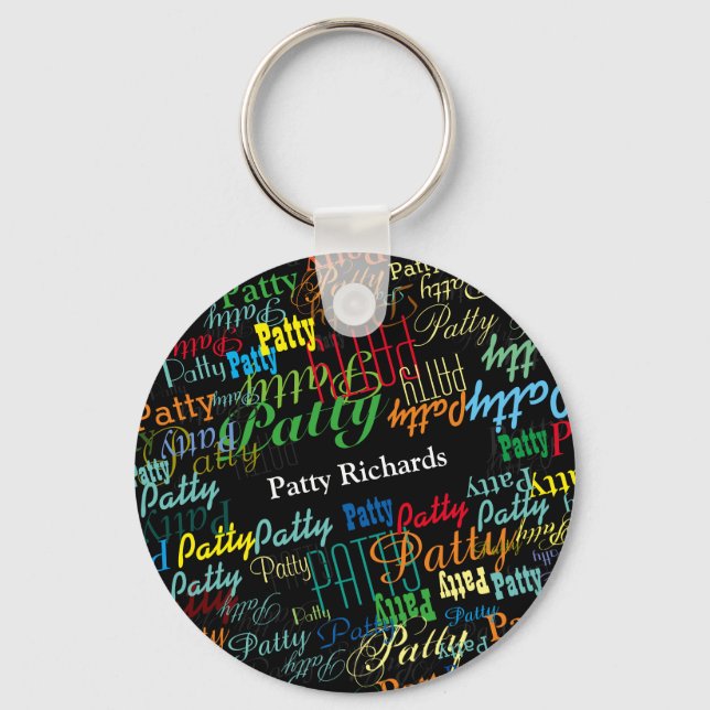 make your name colourful & personalised key ring (Front)