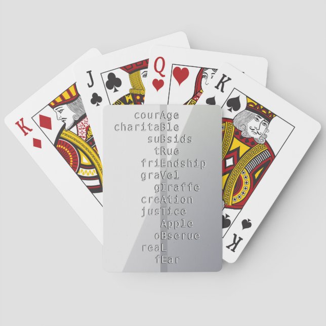 Make your name or message with Crosswords? Playing Cards (Back)