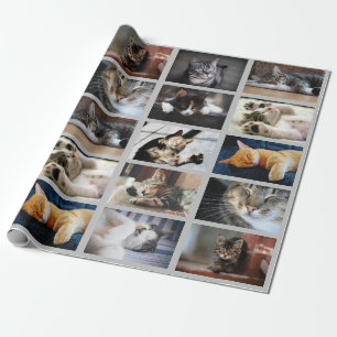 Make Your Own 10 Photo Collage on Grey Wrapping Paper