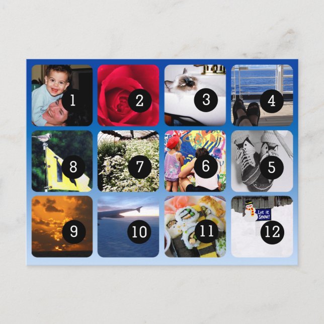 Make your own 12 photos mailing postcard (Front)