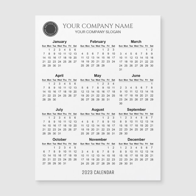 Make Your Own 2024 Company Calendar Magnetic Card (Front)