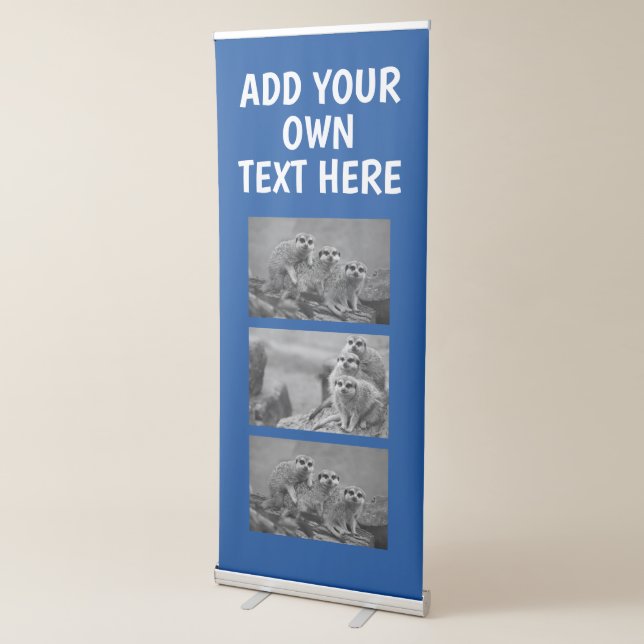 Make Your Own 3 Photo Rectractable Banner Blue (3/4)