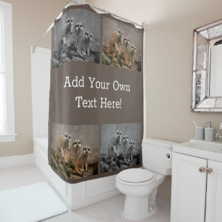 Make Your Own 4 Photo Shower Curtain Brown
