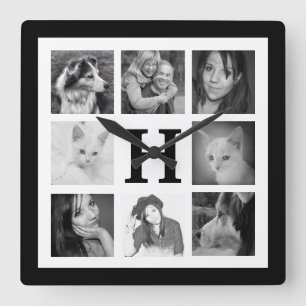 Make Your Own 8 Instagram Photos with Monogram Square Wall Clock