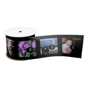 Make Your Own 9 photos + customisable ribbon Satin Ribbon