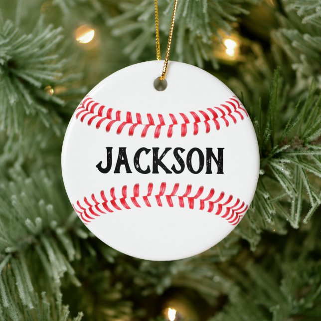 Make Your Own Baseball Player Custom Name/Text Ceramic Tree Decoration (Tree)
