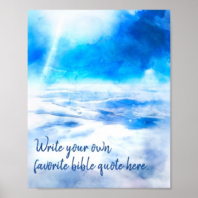 Make Your Own Bible or Christian Quote Blue Heaven Poster (Front)