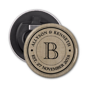 Make Your Own Burlap Retro Logo Monogram Bottle Opener