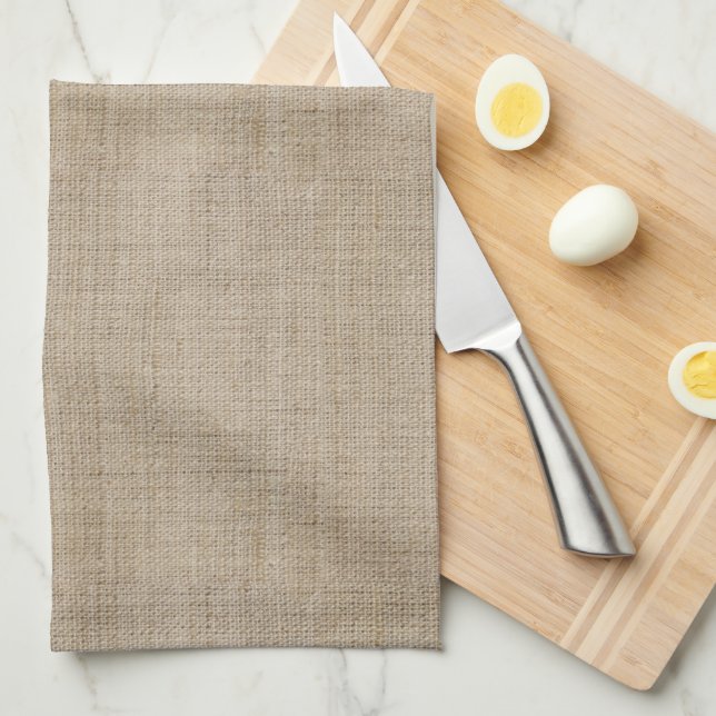 Make Your Own Burlap Retro Logo Monogram Tea Towel (Quarter Fold)