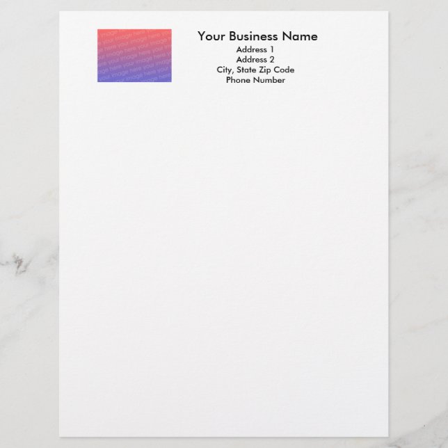 Make your own business letterhead, template photo customised letterhead (Front)