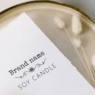 Make Your Own Candle Brand Name Flower Self-inking Stamp