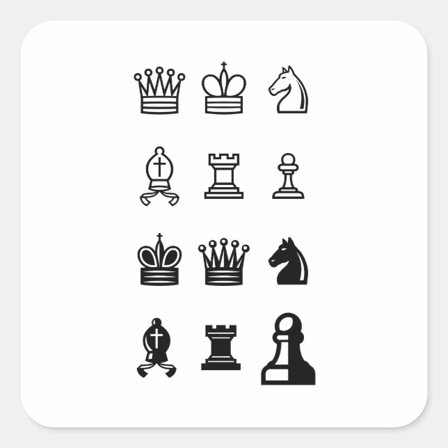 Make your own chess piece stickers with alt codes (Front)