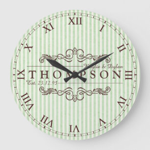 Make Your Own Chocolate Mint Anniversary Monogram Large Clock