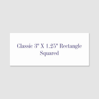 Make Your Own Classic 3" X 1.25" Rectangle Squared Name Tag
