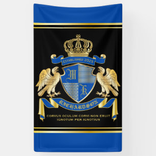 Make Your Own Coat of Arms Blue Gold Eagle Emblem Banner