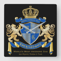 Make Your Own Coat of Arms Blue Gold Lion Emblem