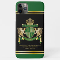 Make Your Own Coat of Arms Green Gold Lion Emblem