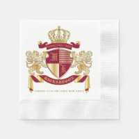 Make Your Own Coat of Arms Red Gold Lion Emblem