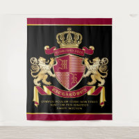 Make Your Own Coat of Arms Red Gold Lion Emblem