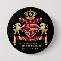 Make Your Own Coat of Arms Red Gold Unicorn Emblem