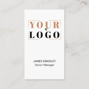 Make Your Own Company Logo White Vertical Business Card