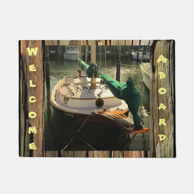 Make Your Own Custom Boating Rustic Wood DoorMat (Front)