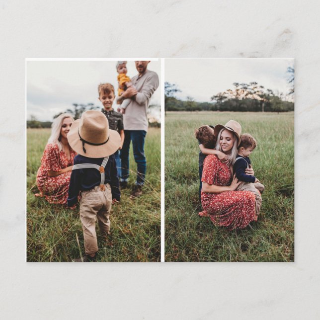 Make Your Own Custom Collage Family Photo Postcard (Front)