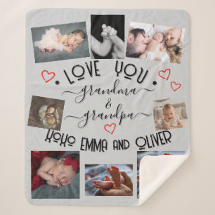 ✨Make Your Own Custom LOVE YOU GRANDMA & GRANDPA Sherpa Blanket