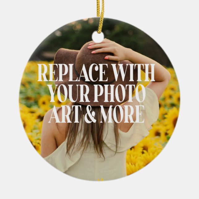 Make your own custom made personalised ceramic tree decoration (Front)