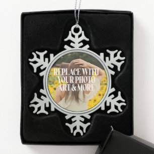 Make your own custom made personalised snowflake pewter christmas ornament