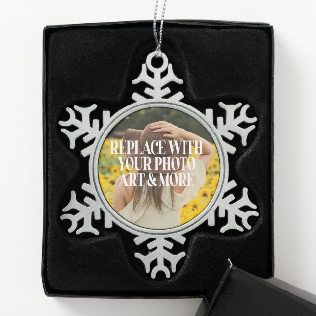 Make your own custom made personalised snowflake pewter christmas ornament (Box)