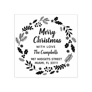 Make Your Own Custom, Modern, Merry Christmas Rubber Stamp