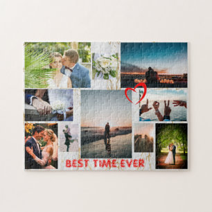 Make Your Own Custom Name LOVE Family Pics Collage Jigsaw Puzzle