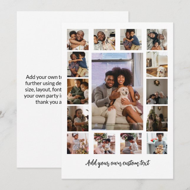 Make your own custom personalised 15 photo card (Front/Back)