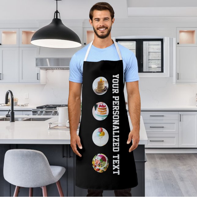 Make Your Own Custom Personalised 4 Photo And Text Apron (Creator Uploaded)