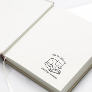 Make Your Own Cute Cat From The Library Of Self-inking Stamp